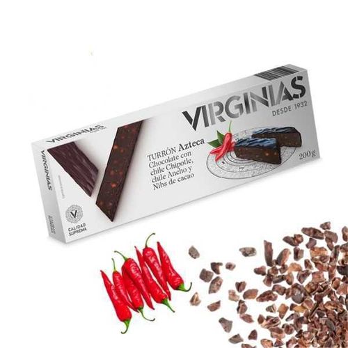 AZTECA CHOCOLATE NOUGAT WITH CHIPOTLE CHILI AND COCOA NIBS VIRGINIAS 200 GR