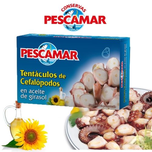 Tacos de Cefalopodo en aceite de girasol PESCAMAR 111GR