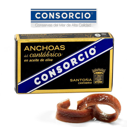 ANCHOAS ACEITE OLIVA FILETES CANTABRICO CONSORCIO  45 GR
