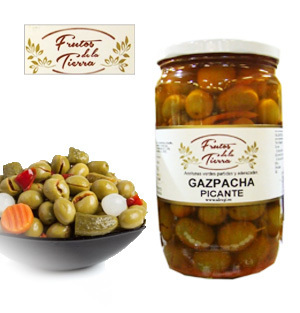Spicy gazapachada olives FRUTOS DE LA TIERRA 710GR