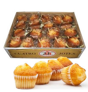 Magdalenas Caseras Redondas (Muffins) CUATRO JOTAS 2,5 KG