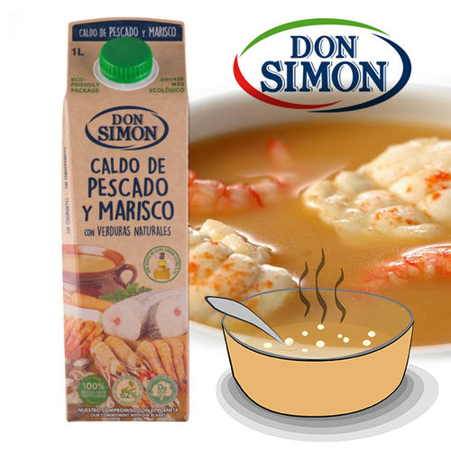 Fish and Seafood Broth with natural vegetables DON SIMON 1 L.