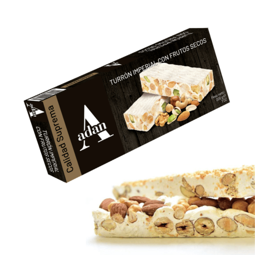 Turrón Hard Nougat with assorted nuts ADAN  200 GR