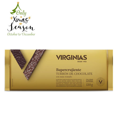 CRUNCHY CHOCOLATE NOUGAT WITH TOASTED CORN VIRGINIAS 150 GR
