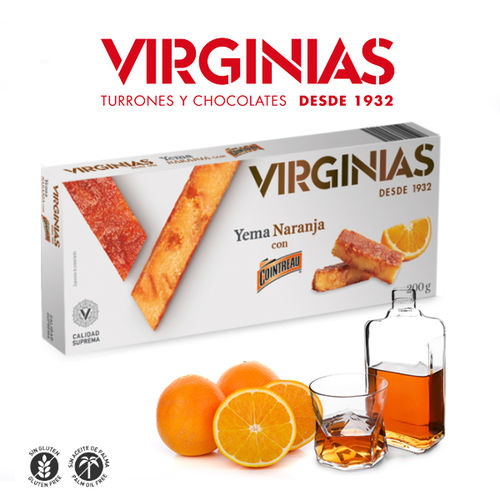 Nougat au jaune d'orange et liqueur de Cointreau VIRGINIAS 200 Gr.