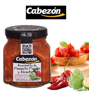 Bruschetta with piquillo peppers and artichokes CABEZON 140 g.